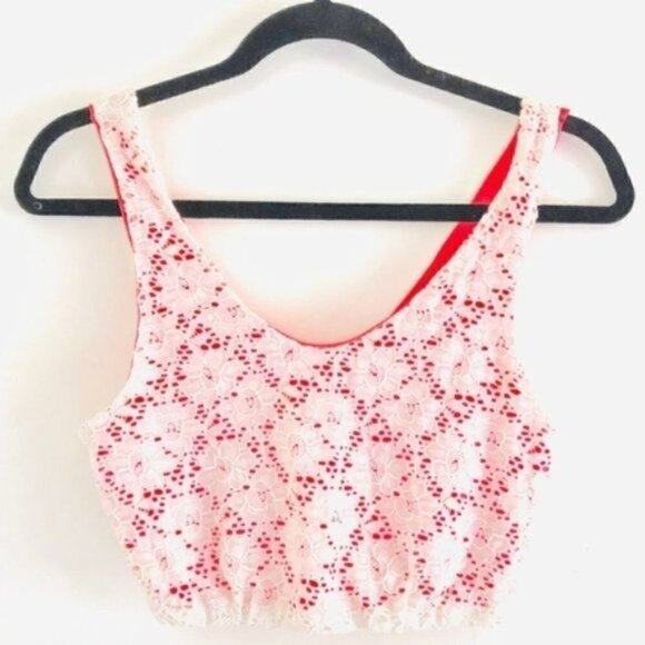 Love Audrey Juniors M Crop Top Lace Overlay + Charlotte Russe Bandage Skirt Set - Picture 3 of 9